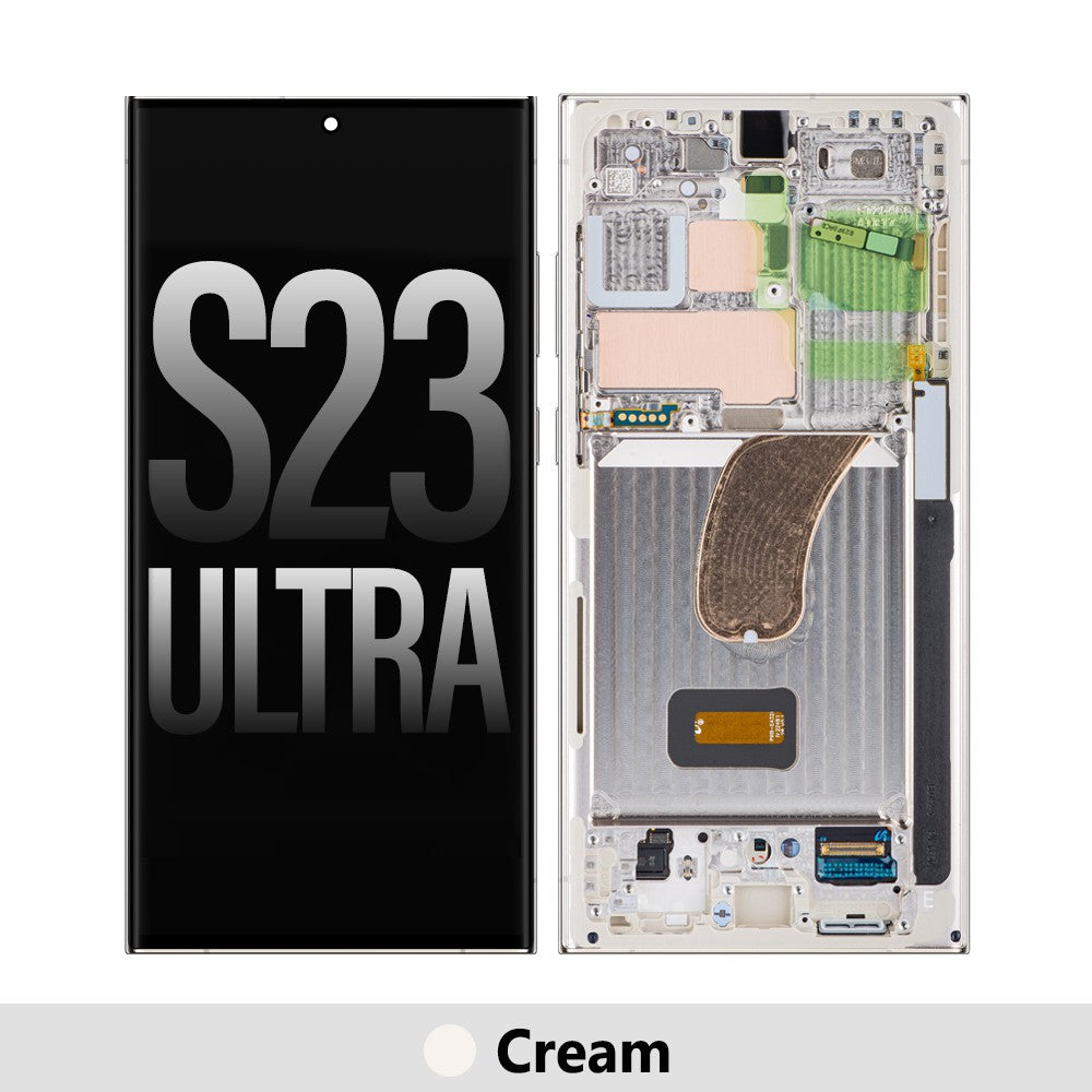 Yellow -Samsung Galaxy S23 Ultra 5G S918B OLED Screen Replacement-Cream Yellow -Samsung Galaxy S23 Ultra 5G S918B OLED Screen Replacement-Cream